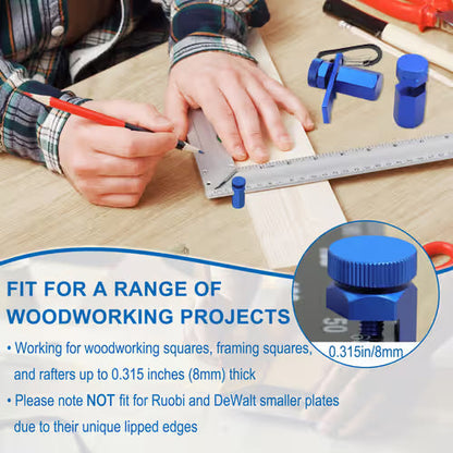 ✨Tall Stair Gauges for Framing Square – Hexagonal Stable Lock with Holder & Hook for Carpentry & Circular Saw