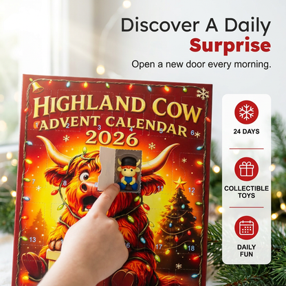 🎄 24 Days of Highland Cow Christmas Advent Calendar 2026 | 24 unique 3D cow figurines