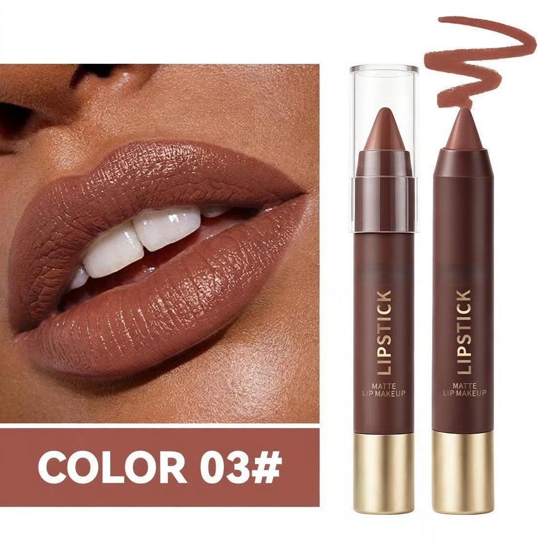 6pcs/set Long-lasting Matte Brown Lipstick