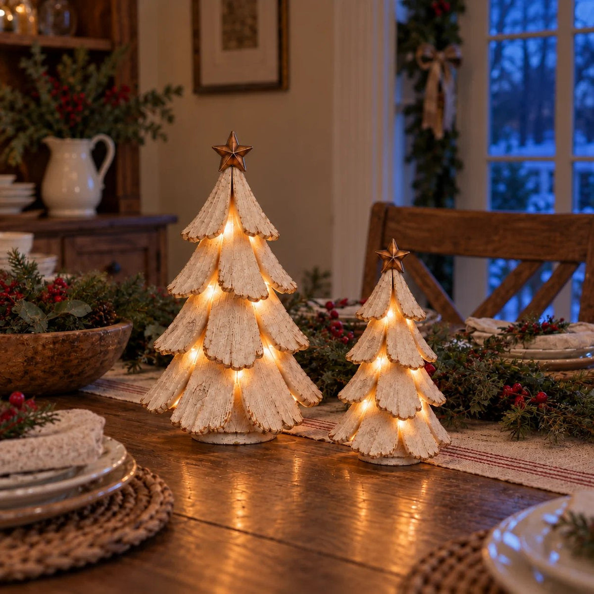 🎄🌙Vintage Christmas Tree Figure with Lighting