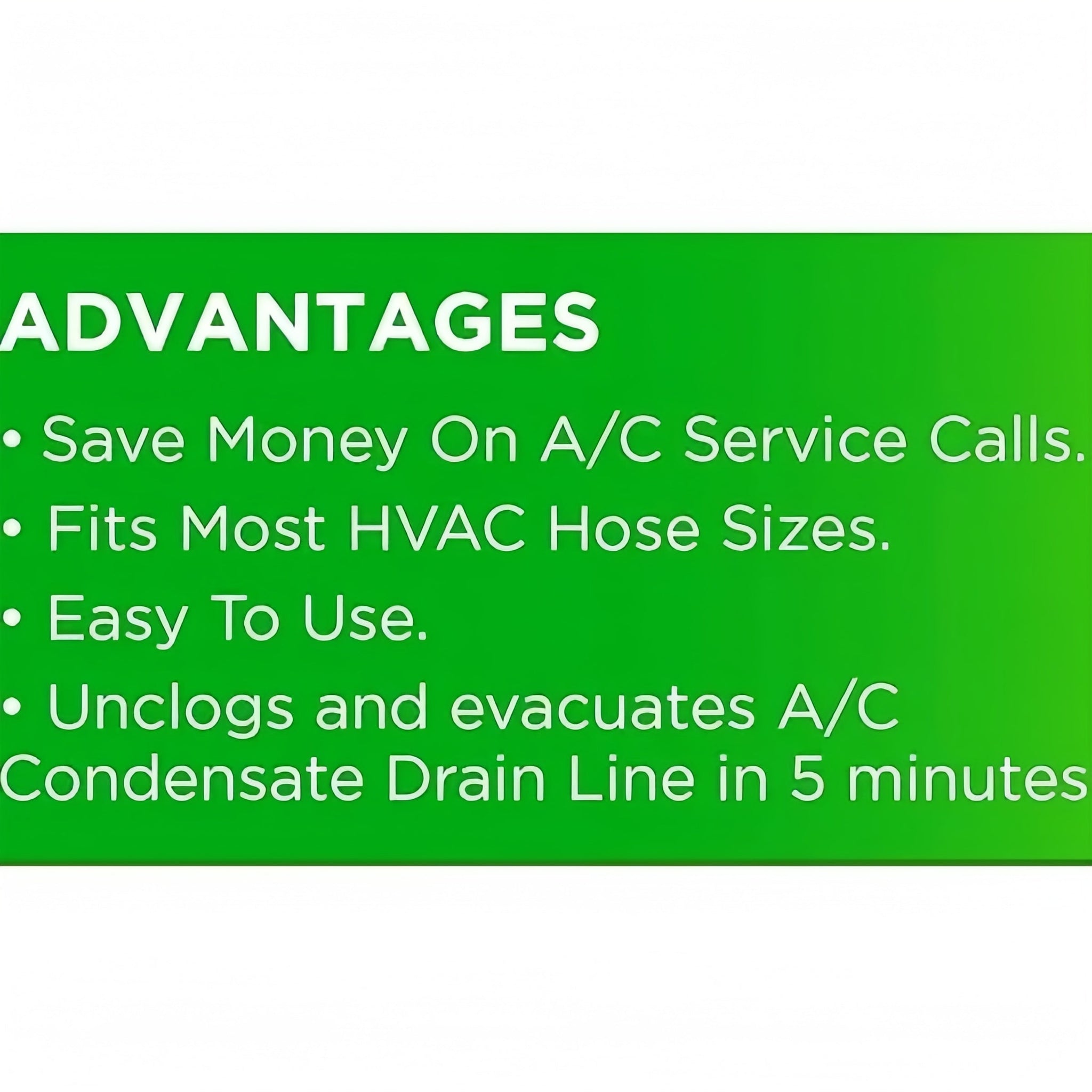 AC Drain Line Cleaner Adapter Evacuates & Unclog AC Drain Line