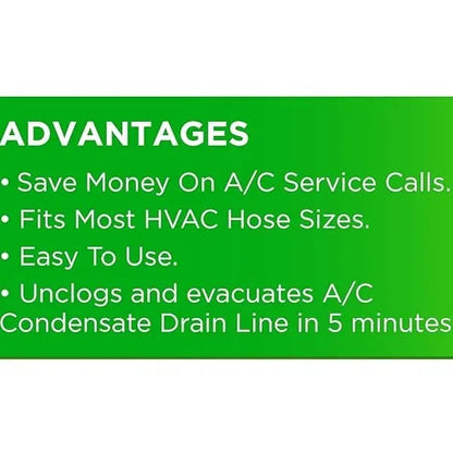 AC Drain Line Cleaner Adapter Evacuates & Unclog AC Drain Line
