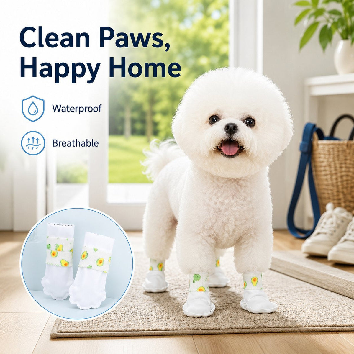 20 Pieces Waterproof Non-Reusable Dog Booties, Suitable accessory for outdoor dog walking activities