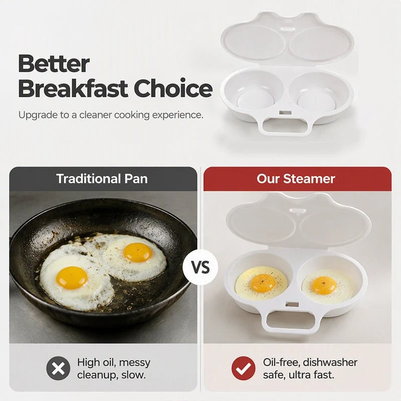 🥚✨ Dual-Cavity Microwave Egg Poacher | Quick & Healthy Breakfast in Minutes 🍳