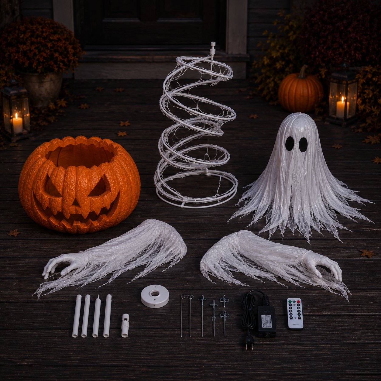 🔥HOT SALE🔥👻Swirling Ghost Pumpkin Yard Lamp🎃