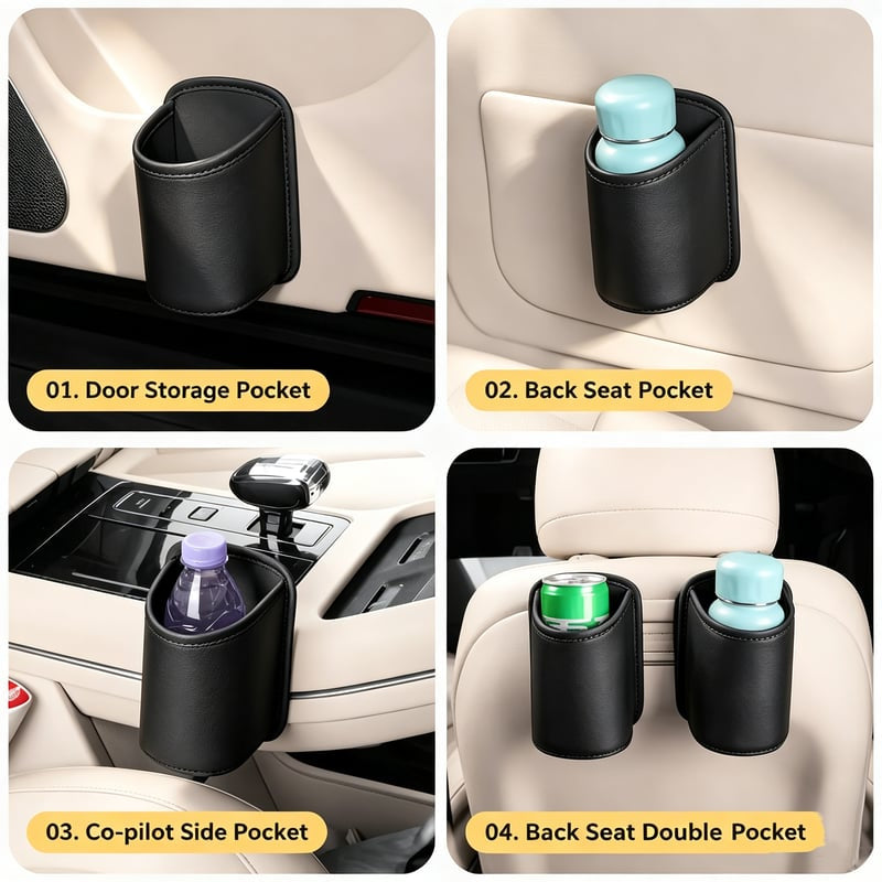 ✨Car Cup Holder Accessory, Multi-Purpose Drink & Water Bottle Storage Pouch