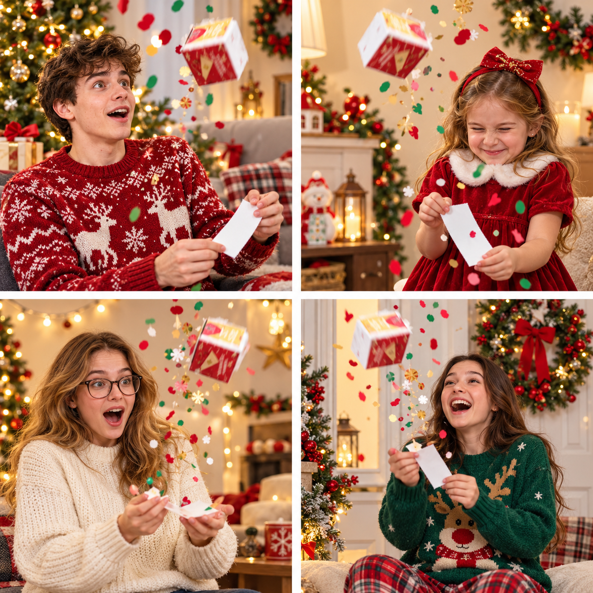 ✨Christmas Exploding Confetti Surprise Card – Pop-Up Joy in Every Envelope 🎄✨