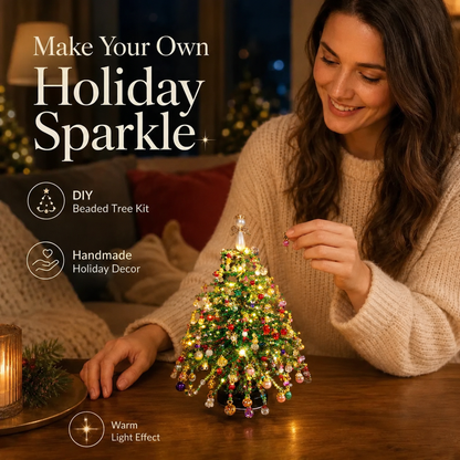 🎄✨ DIY Beaded Christmas Tree Kit – 🎅Create Your Own Sparkling Holiday Decoration