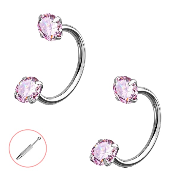 Horseshoe Gem Nose Ring – Internally Threaded & Comfortable