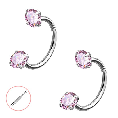 Horseshoe Gem Nose Ring – Internally Threaded & Comfortable