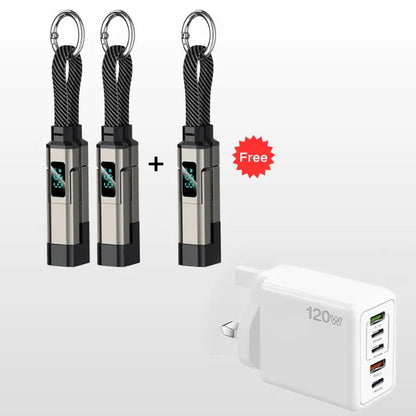 4-in-1 Digital Display Keychain Charging Cable🔋📱