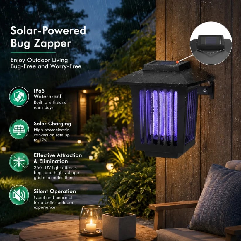 🏠Summer Essentials🦟Solar-Powered UV Mosquito Killer Lamp