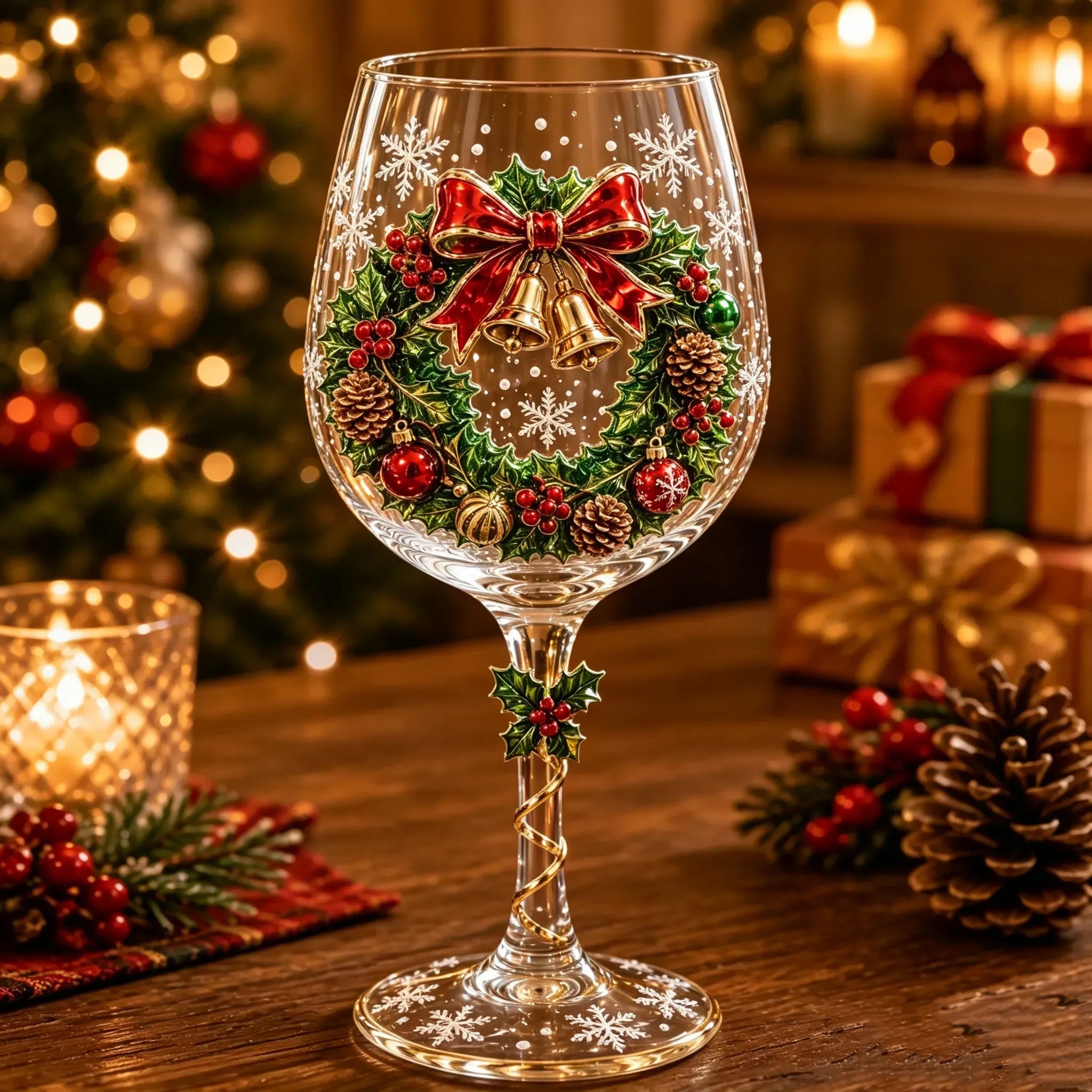 Christmas 3D Wine Glass