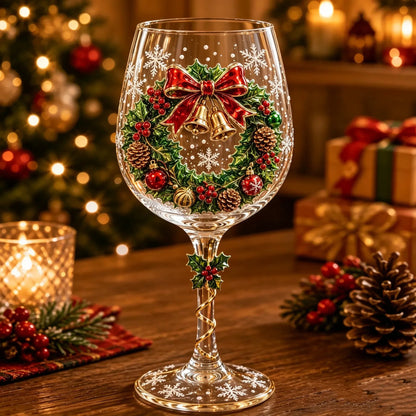Christmas 3D Wine Glass
