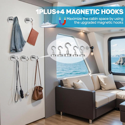 🚢Cruise Essentials 2026- Cruise Must Haves Kit with Non-Surge Protector Power Strip, Lanyard with ID Holder, Magnetic Hooks, Luggage Tag Set, Towel Bands, Waterproof Phone Holder