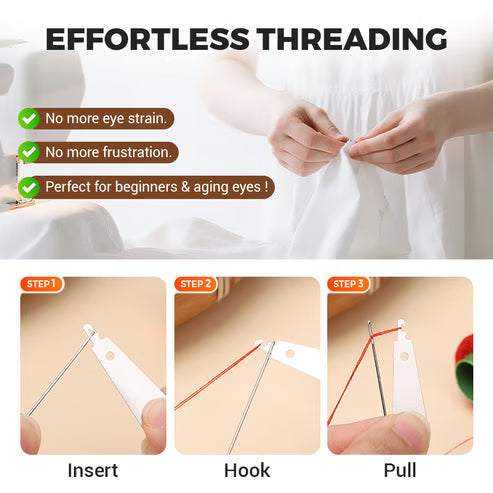 36PCS Big Eye Steel Needles Set - Long & Thin Handmade Quilting & Sewing Needles Kit for DIY Sewing Projects