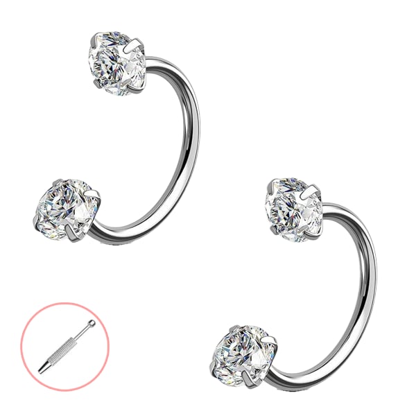 Horseshoe Gem Nose Ring – Internally Threaded & Comfortable