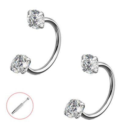 Horseshoe Gem Nose Ring – Internally Threaded & Comfortable