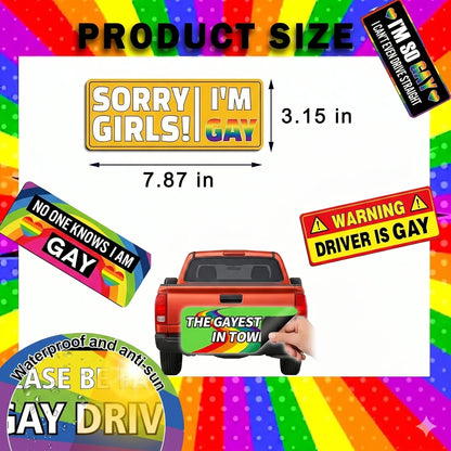 12PCS Funny LGBT Rainbow Pride Prank Stickers