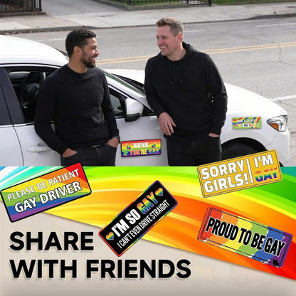 12PCS Funny LGBT Rainbow Pride Prank Stickers