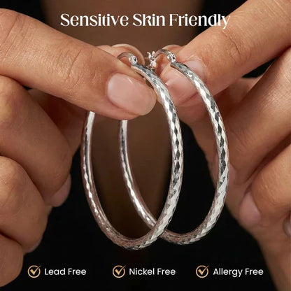 🎁Diamond-Cut Hoop Earrings for Women – Elegant, Sparkling 💎