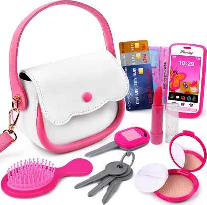 Realistic Girl Handbag Toy Set, Colorful Pretend Play Accessories