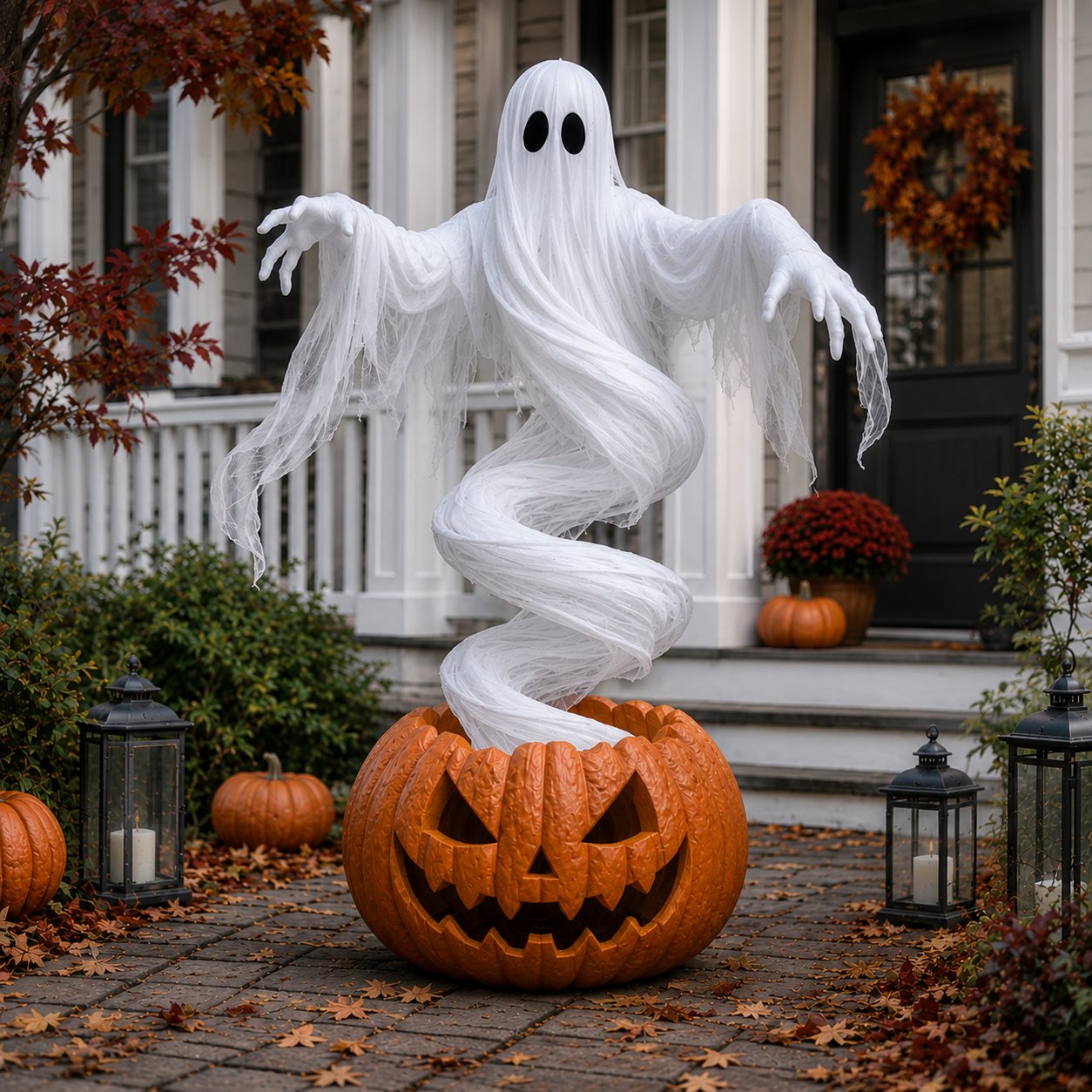 🔥HOT SALE🔥👻Swirling Ghost Pumpkin Yard Lamp🎃