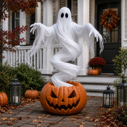 🔥HOT SALE🔥👻Swirling Ghost Pumpkin Yard Lamp🎃