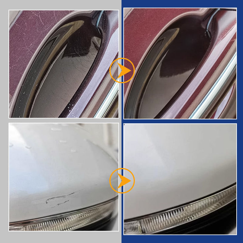 Before and after examples of automotive surface polishing