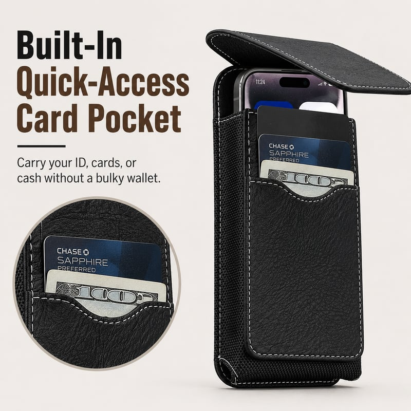 🔥📱Premium Men's PU Leather Cell Phone Holster Pouch💼