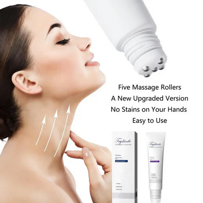 Roller Massage Neck Cream 🧴 Collagen & Hyaluronic Acid | Firms Neck, Reduces Wrinkles & Double Chin✨
