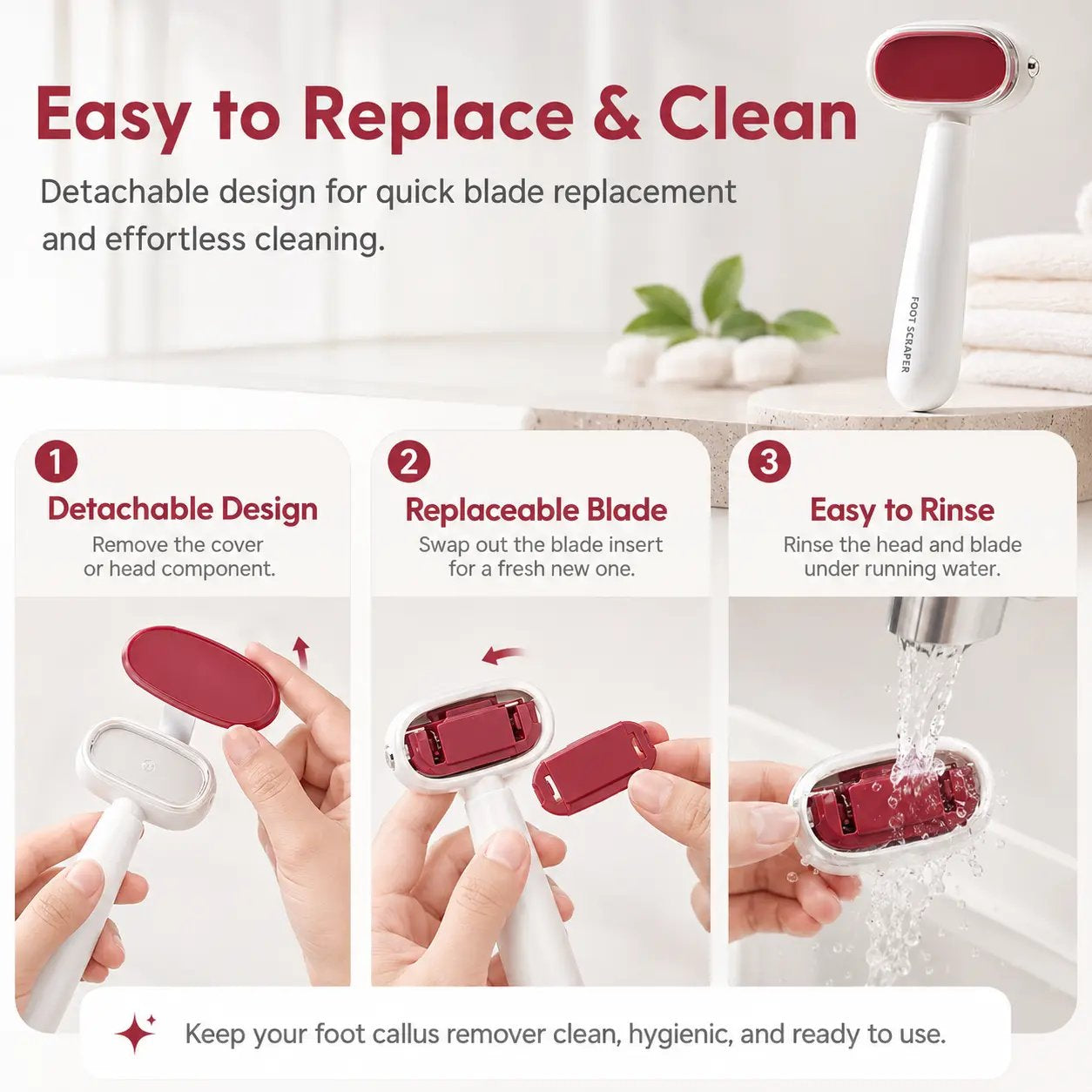 Dual‑Sided Foot Callus Remover, Stainless Steel Blade Foot Scraper 🦶