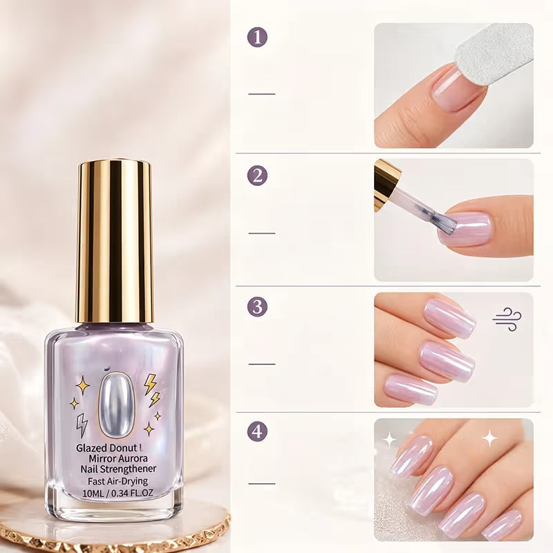 ⏰Lilac Glossy Mirror Nail Strengthener