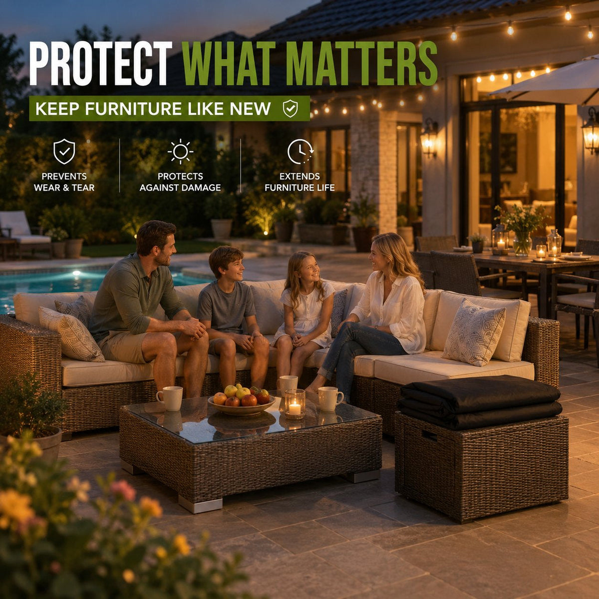 🛋️ Waterproof Patio Sofa Cover - 600D Heavy Duty Protection 🔥