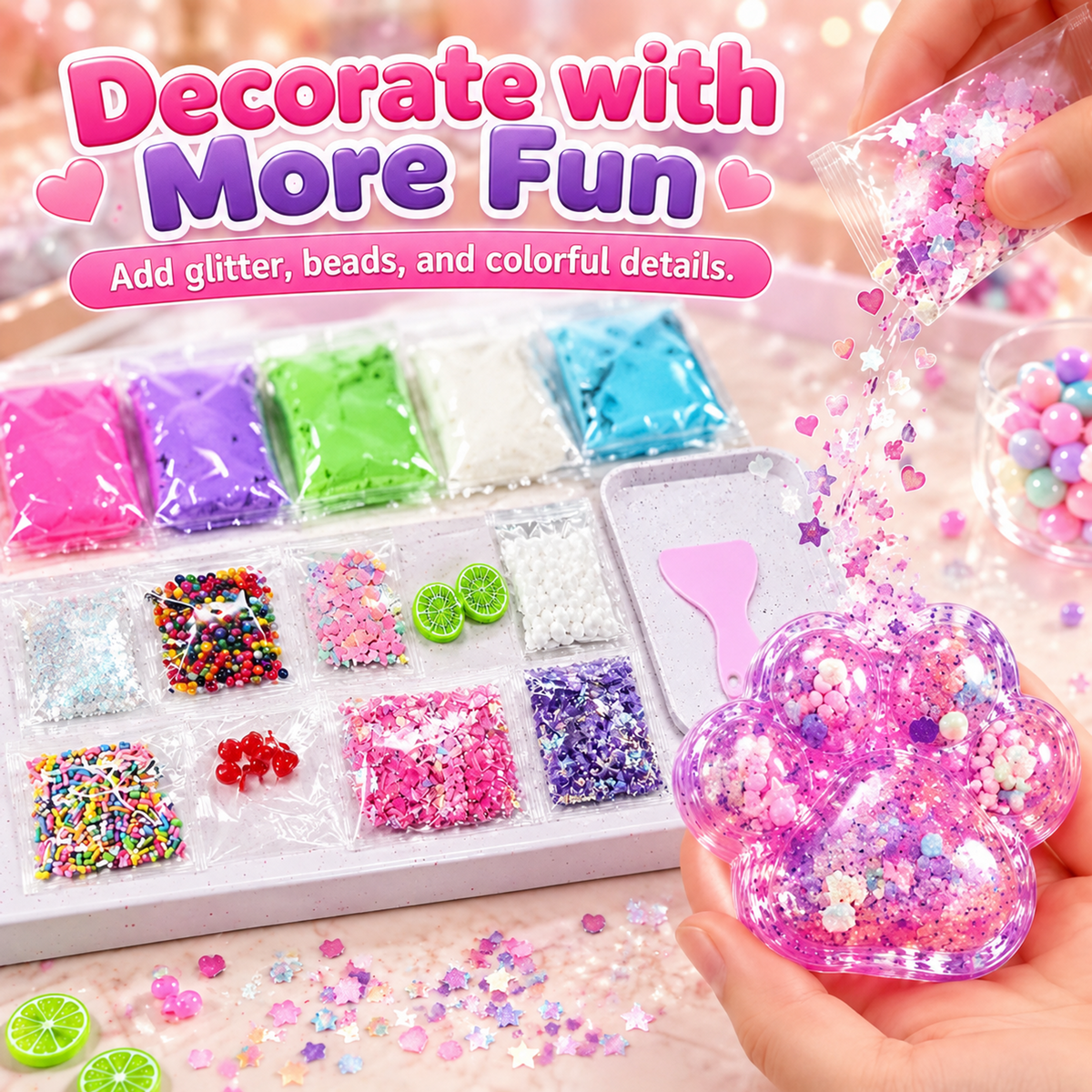 🐾 DIY Cat Paw Squishy Set – soft, colorful and creative