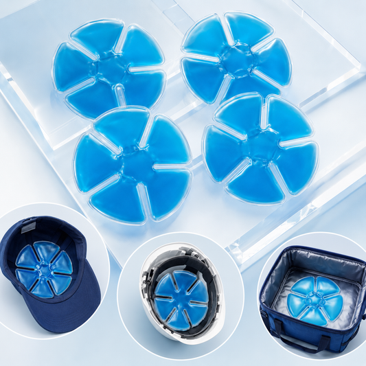 Inserts de chapeau rafraîchissants en gel, réutilisables pour les travaux de construction en extérieur