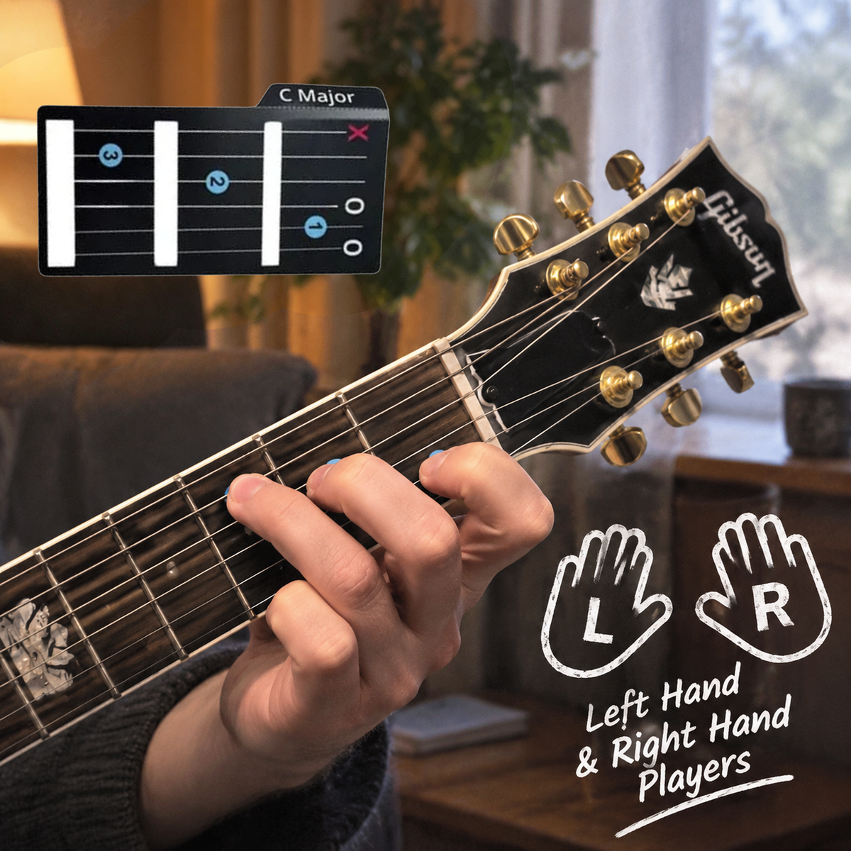 🎸Guitar Chord Cards for Beginners – For Right & Left-Handed Players✨(15Pcs )