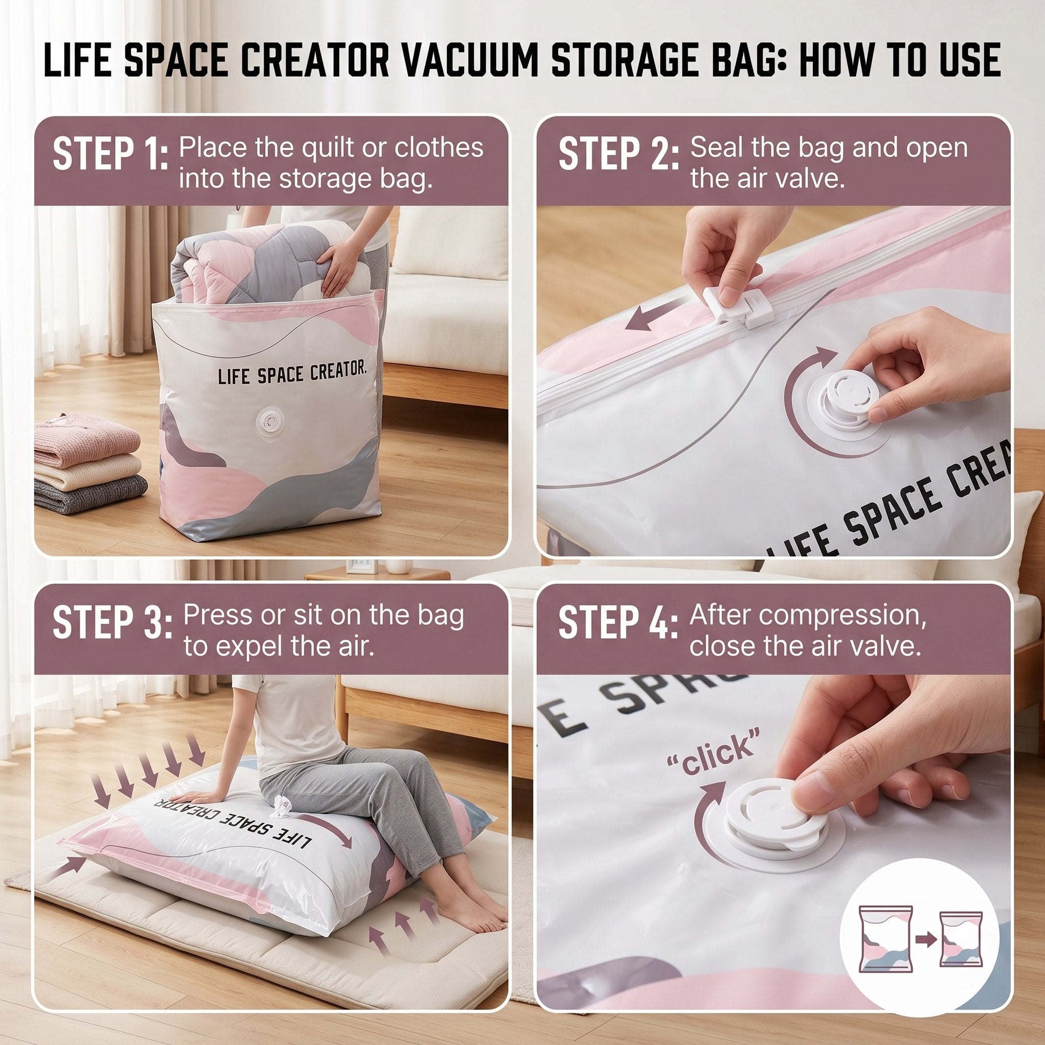 📦 Large-Capacity Vacuum Bags – No Pump Needed! 💨✨
