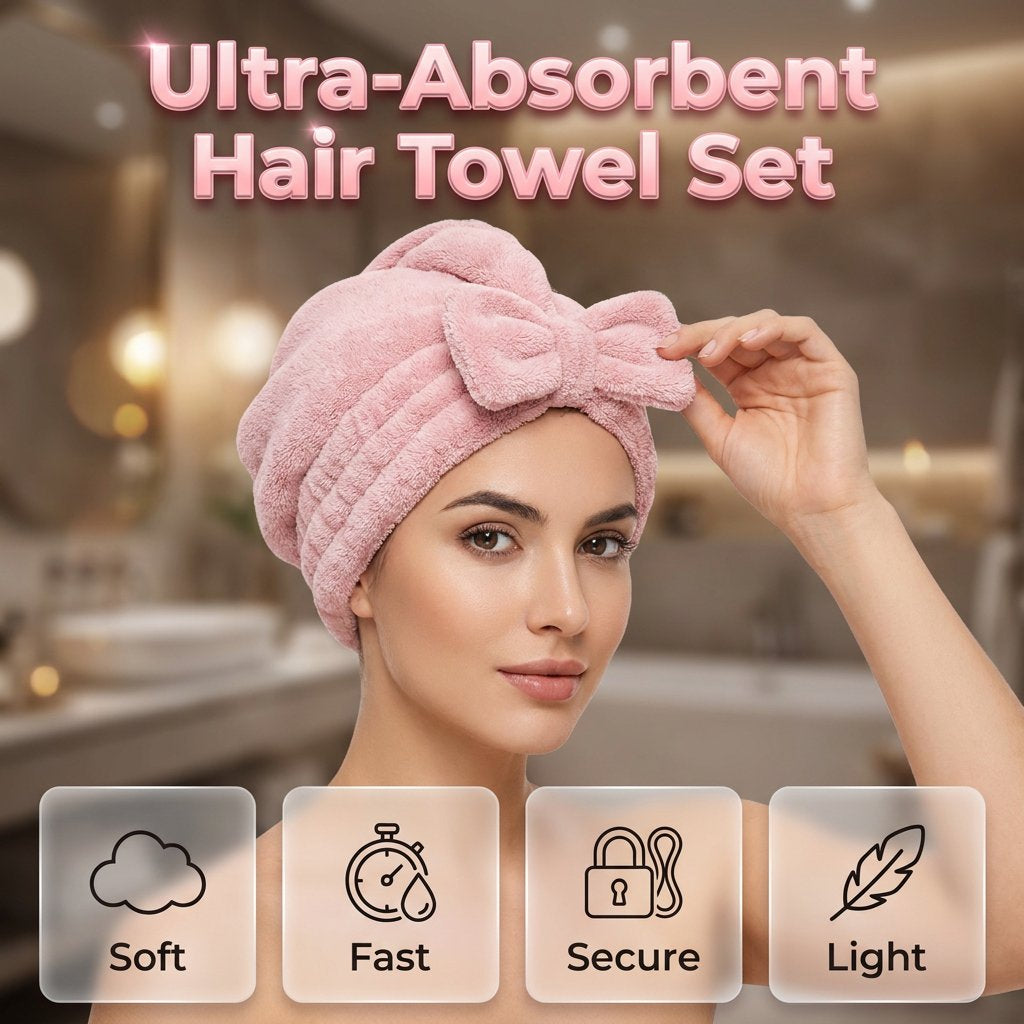💗Most Loved💥Ultra-Absorbent Hair Towel Set