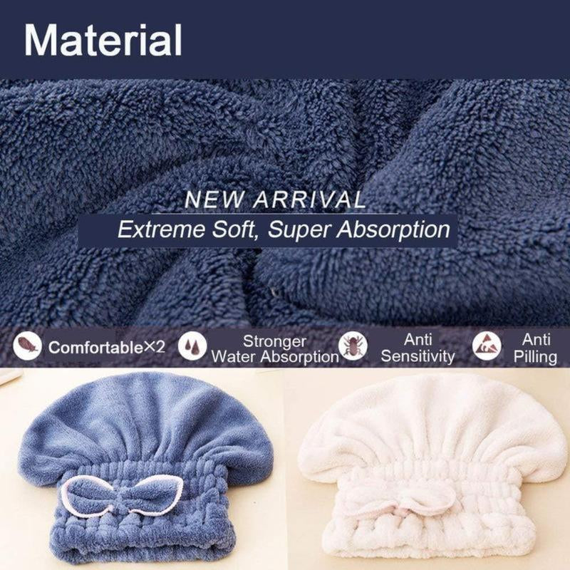3PC Microfiber Hair Towel Caps, Extrame Soft & Ultra Absorbent, Fast Drying Hair Drying Caps Towel Turban Wrap for Wet Hair Women Light Shiny