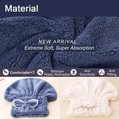 3PC Microfiber Hair Towel Caps, Extrame Soft & Ultra Absorbent, Fast Drying Hair Drying Caps Towel Turban Wrap for Wet Hair Women Light Shiny