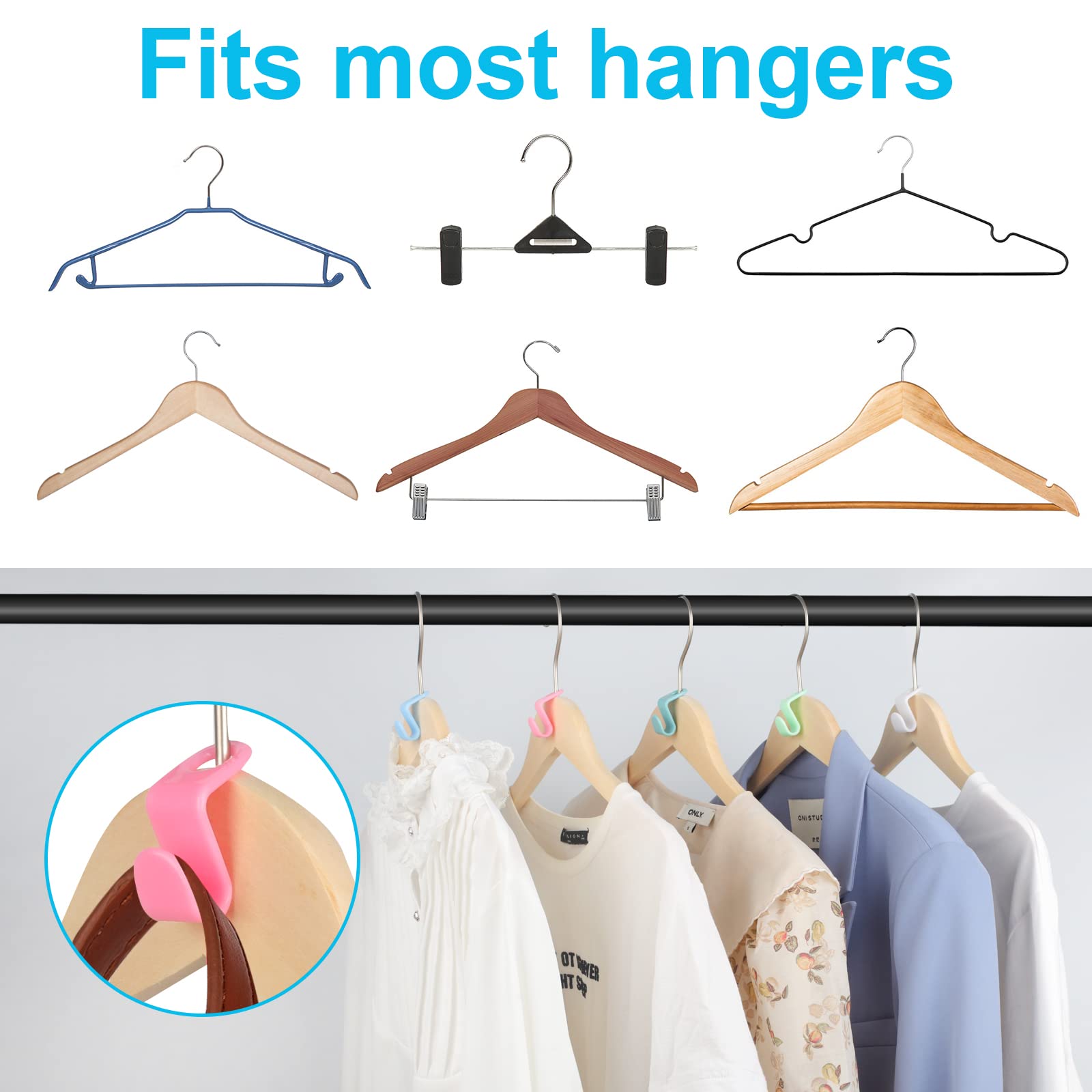 100PCS Space Saving Hanger Connector Hooks