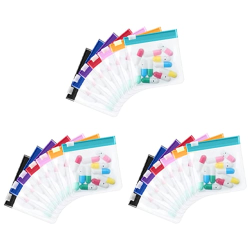 Clear Zipper Pill Storage Bag, 7 Counts/set Reusable Pill Organizer, Portable Pill Organizer Storage Bag