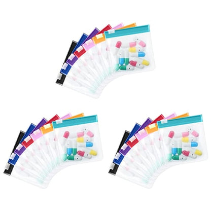 Clear Zipper Pill Storage Bag, 7 Counts/set Reusable Pill Organizer, Portable Pill Organizer Storage Bag