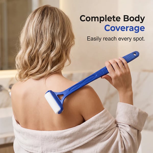 🧴✨Long Reach Back Applicator Roller – Smooth glide, curved ergonomic handle. Apply lotion & sunscreen to every spot – no twisting, no stretching! 🌀💪