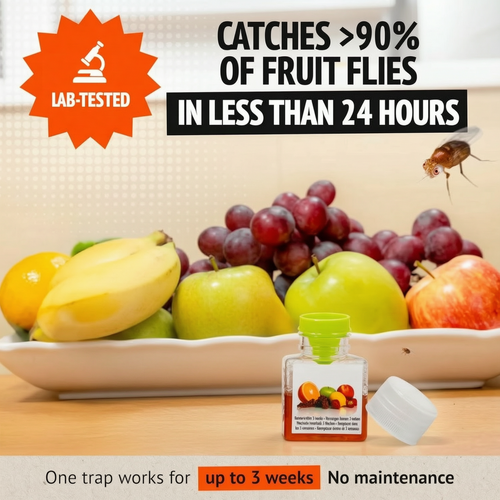Ultra-Strong Fruit Fly Trap - User Friendly (Up to 3 Weeks per Bottle)