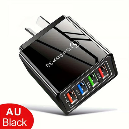 Chargeur de voyage quatre ports pour une autonomie prolongée du téléphone