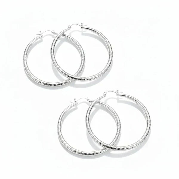 🎁Diamond-Cut Hoop Earrings for Women – Elegant, Sparkling 💎