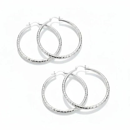 🎁Diamond-Cut Hoop Earrings for Women – Elegant, Sparkling 💎