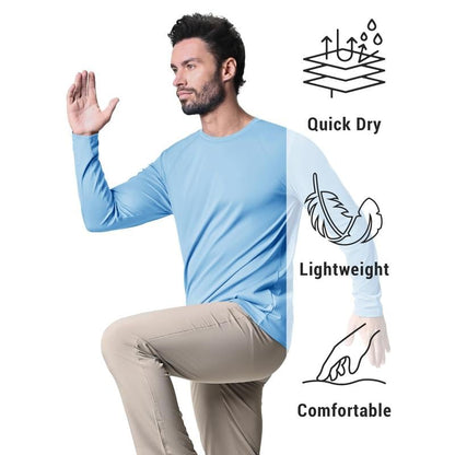 🏆50K+ Sold⚡ Men’s UPF 50+ Long Sleeve Performance Shirt – Quick Dry, Lightweight & Breathable